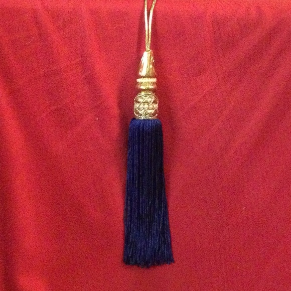 17 Royal Blue & Gold Tassel Ornaments. Never Used - Picture 1 of 4